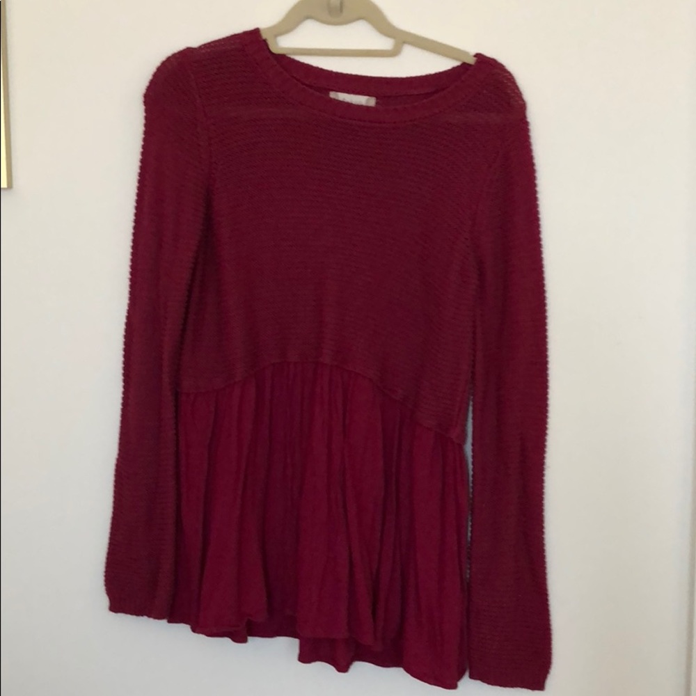 Altar’d State Sweater Peplum Top